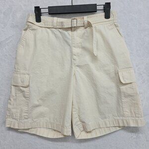 Lauren Ralph Lauren Womens Size 6 Bermuda Cargo Shorts Beige Casual Belted